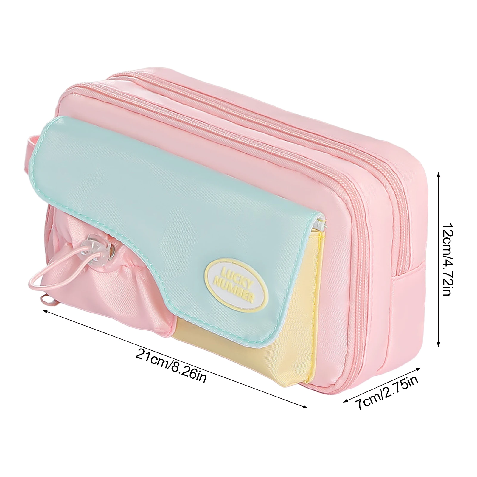 مقلمة معكرون على الطراز الياباني، حقيبة أقلام للفتيات باللون الوردي/الأرجواني، منظم قرطاسية ذو سعة كبيرة للوازم المدرسية للطلاب #6