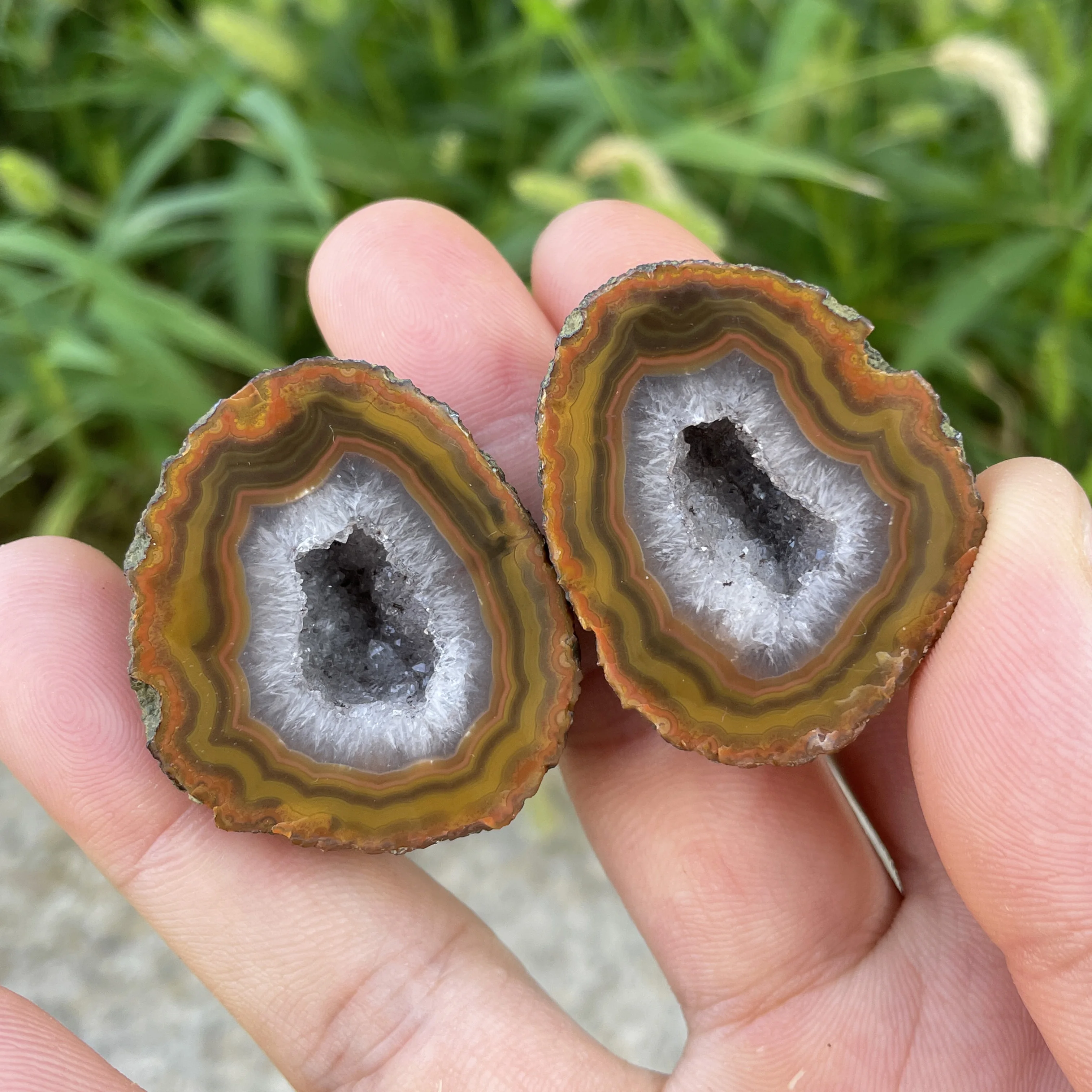 

Natural Red Sardonyx Rough Polished Xuanhua Yellow ZhanGuo Agate Geode Egg Crystal Quartz Healing Stone Home Decor AS1-8