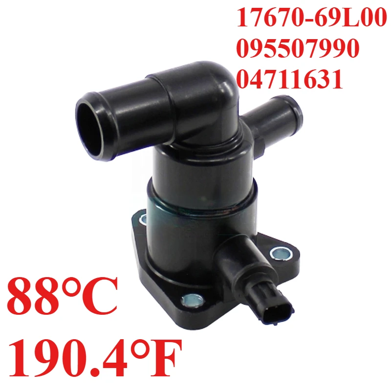 

88℃ 17670-69L00 095507990 04711631 For SUZUKI SPLASH (EX) OPEL AGILA (B) (H08) F68 Engine Thermostat Housing Cover Assembly