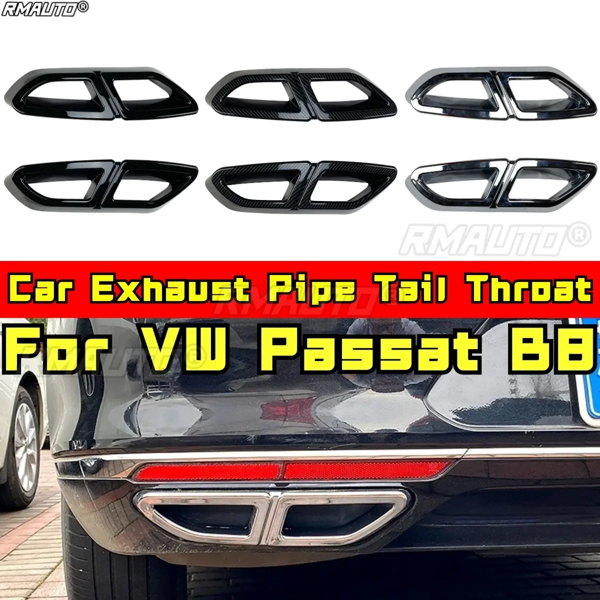 

For VW Passat B8 Body Kit Car Exhaust Pipe Tail Throat Car Rear Exhaust Pipe Tail Muffler Tip Car Part