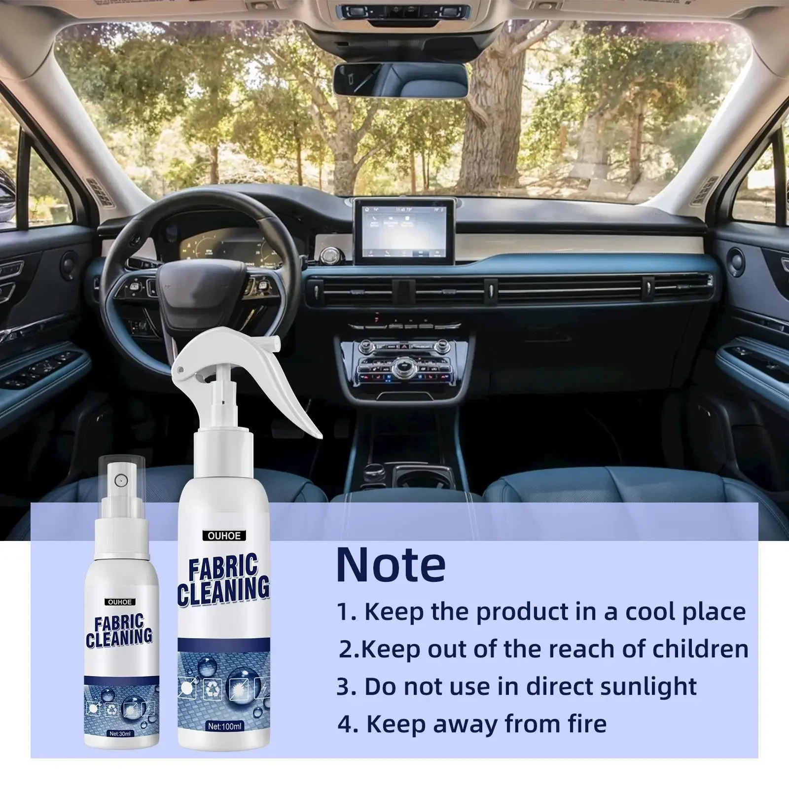 Multifunctional Foam Cleaner Car Interior Stain Remover Leather Seat Foam Cleaner Car Headliner Dashboard Cleaning Tool