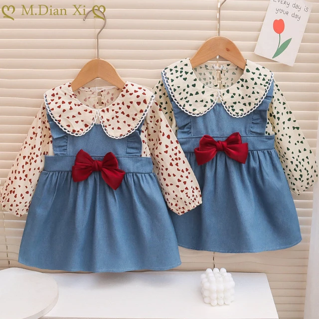 New Born Baby Girls Dress Spring Clothes Long Sleeve Floral Dresses for 1 Year Baby Birthday Girls Clothing Outfit Wear Dress
