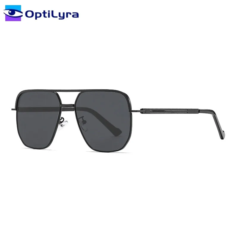

OptiLyra Brand Men Double-Bridge Gradient Sunglasses Women Metal Square Glasses Driving And Cycling Goggles Anti-Glare Sunshades