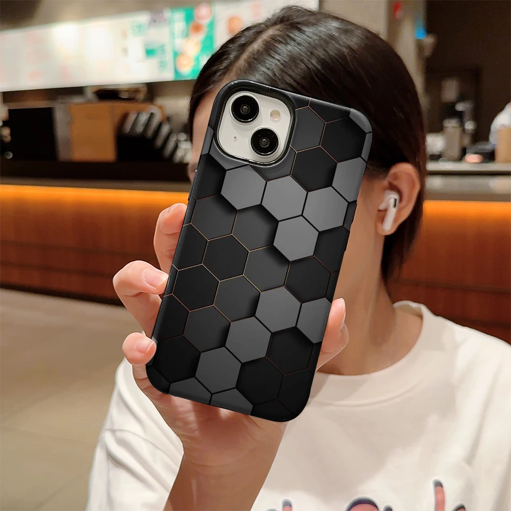 

Custom Color black Phone Case, Retro Minimalist Aesthetic Lines for iPhone 16 Pro 15 Pro 14 13 12 11 16 plus 14Pro Soft Shell