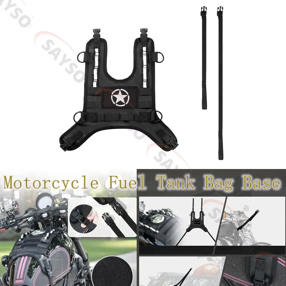 Motorcycle Fuel Tank Bag Base Vest Portable Motorbike Tank Bags Mounting Kit for Universal Off-road Motorcycle Fuel Tank Pack