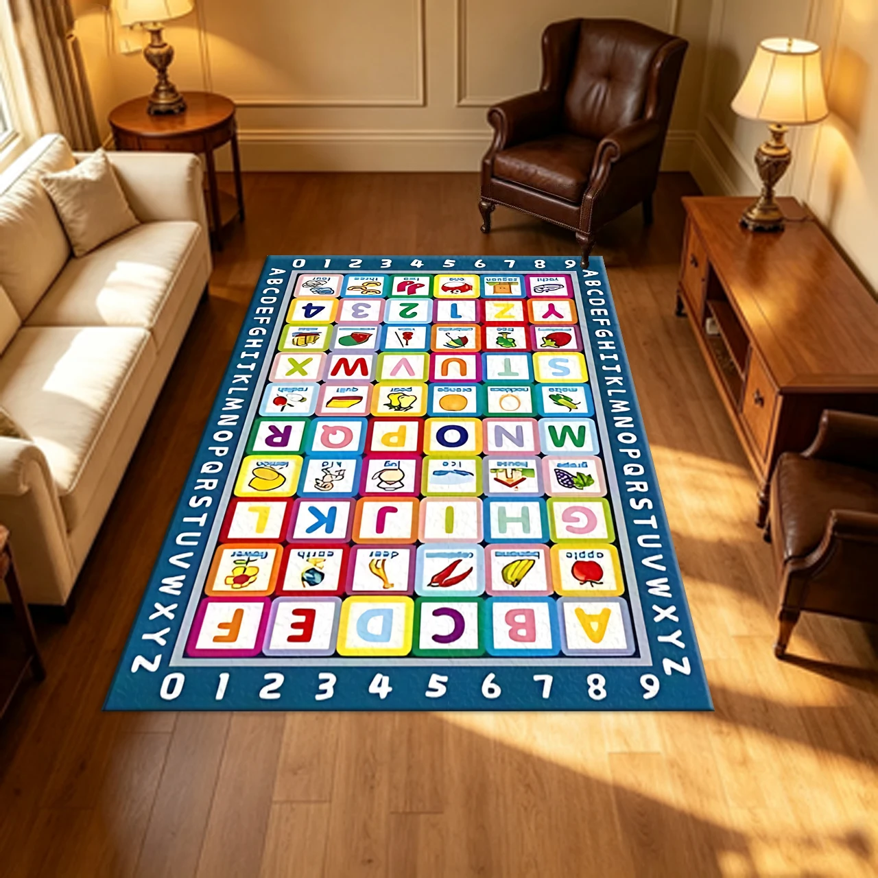 Colorful Alphabet and Number Educational Children's Carpet