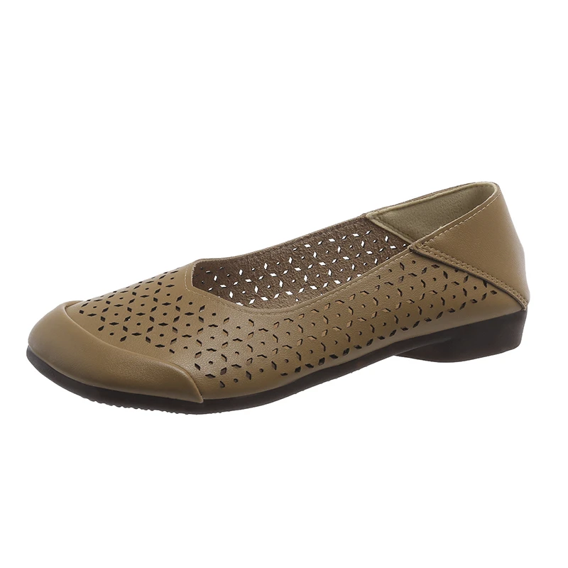 Zapatos planos De piel auténtica para Mujer, mocasines cómodos, ortopédicos, sin cordones, informales, novedad De verano