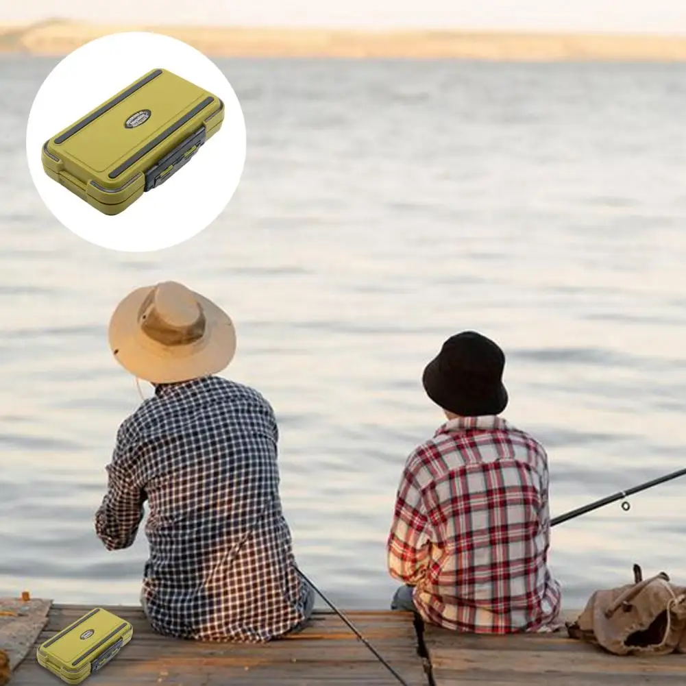 Fishing Accessories Storage Box Leak-proof Fishing Container Waterproof Double-sided Fishing Tackle Box with Adjustable for Bait