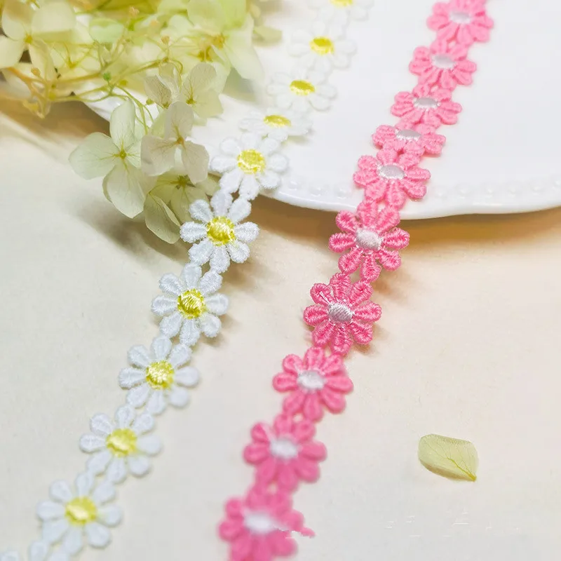 3 Meter 1.5Cm Breed Kleine Daisy Water Oplosbare Kant Kant Jas Zak Decoratie Kleding Accessoires