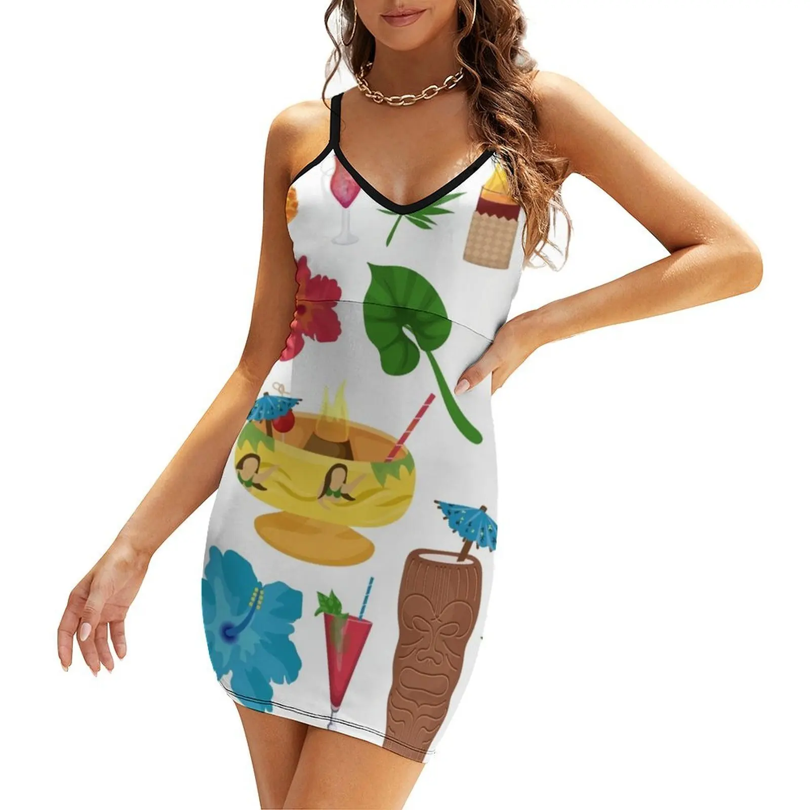 

TIKI PARTY Sling Dress womans clothing women's clothing korea stylish clothing women summer 2025 Party dresses for women
