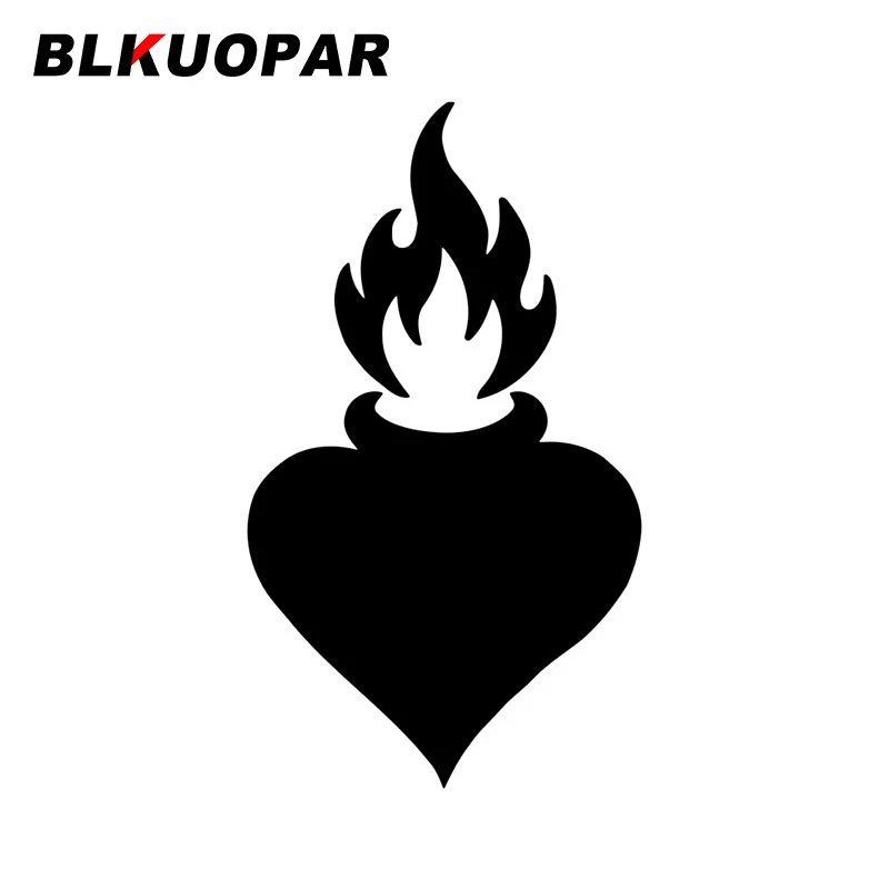 

BLKUOPAR Flaming Sacred Heart Car Sticker Personalized Waterproof Funny Decal Creative Original Motorcycle Bumper Car Styling