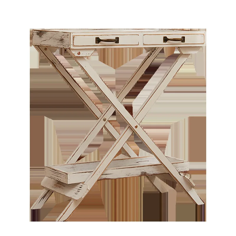 Multi-layer floor-to-ceiling planting flower trough, outdoor anti-corrosion wood flower stand, balcony stepped flower pot stand