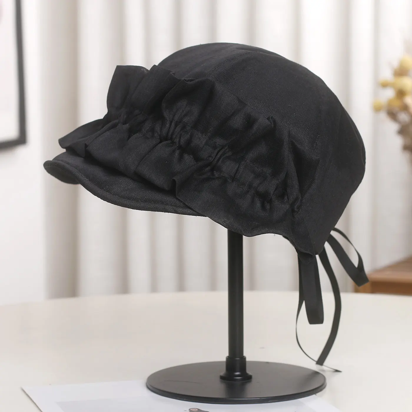 

Японская ретро-шляпа из рами с плиссировкой в стиле конного спорта, женская, весна-лето, новая модная бейсболка, корейская версия, тонкая солнцезащитная кепка-берет