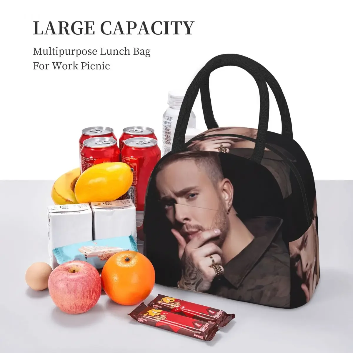 Custom Egor Kreed Russian Rapper InsulatedLunch Bag for Kids School Cooler Thermal Food Box Tote Leakproof Lunch Boxes Container