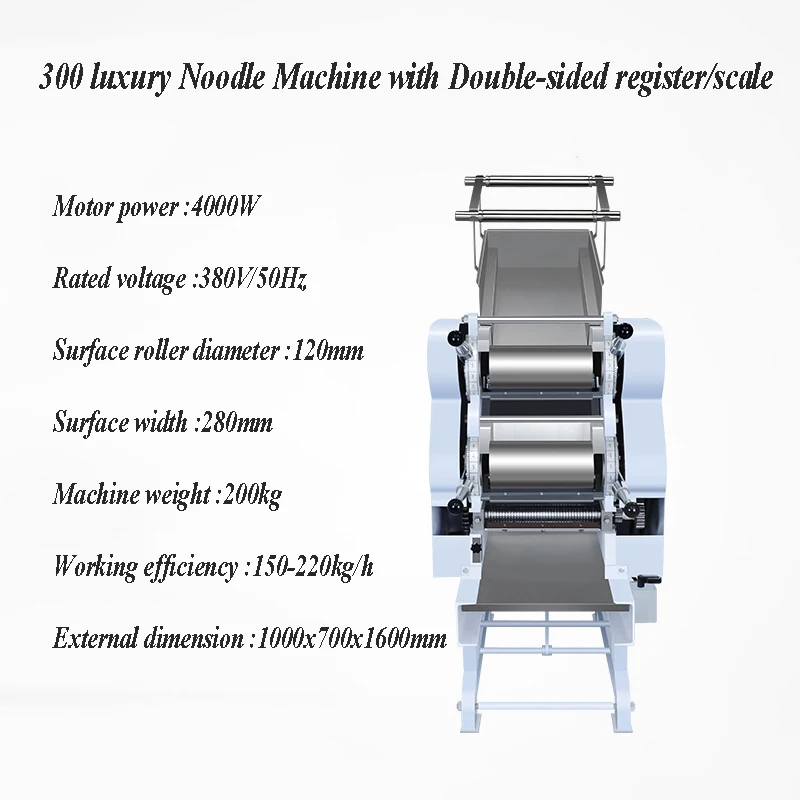 Rodillo eléctrico de masa de acero inoxidable, máquina de prensado de fideos, multifuncional y completamente automática, fabricante comercial de Pasta de escritorio
