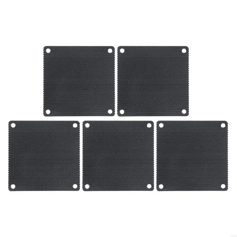 A9BD Dust Filter Computer Fan Filter Cooler PVC Black Dustproof for Case Cover Computer Mesh 12/14/9/8/7cm 5Packs