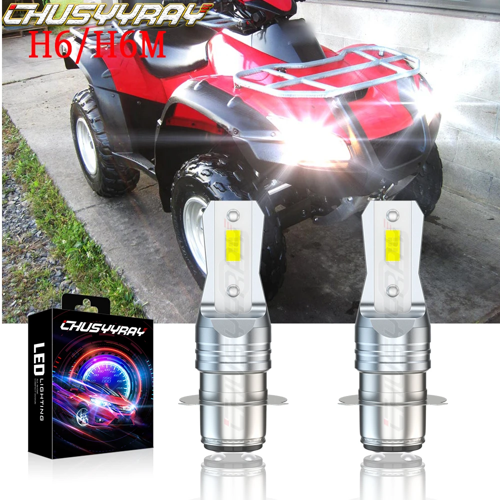 CHUSYYRAY Compatible For Honda Rincon 650 680 2003 2004 2005 2006 2007 2008-2015 2x H6 H6M P15D LED 6000k Headlight Light Bulbs