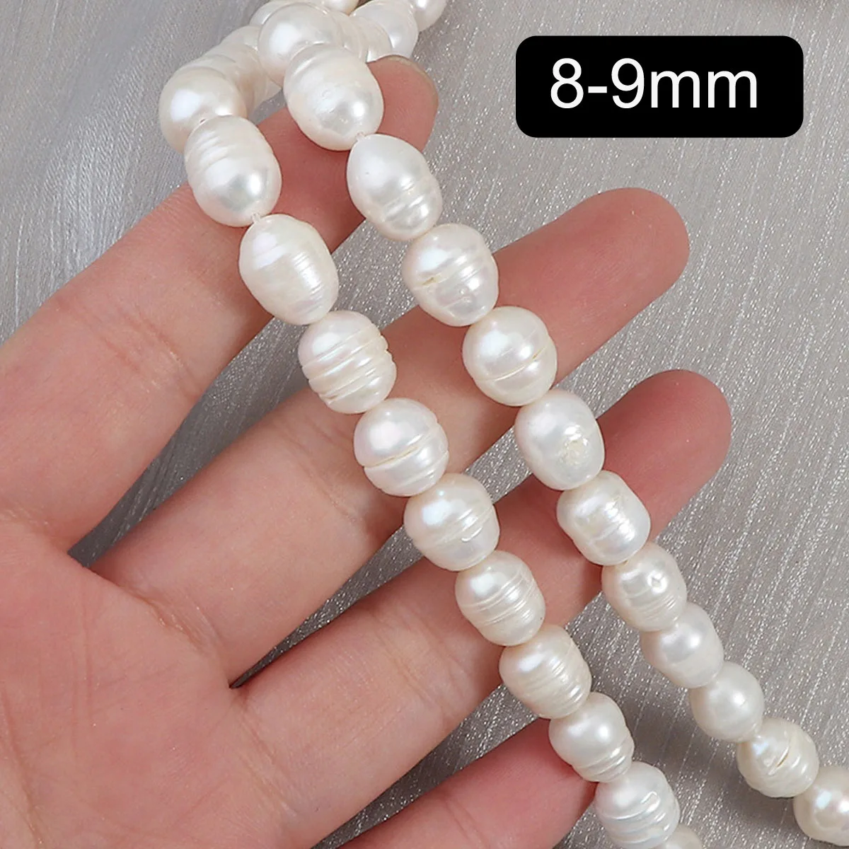 

8-9mm A Grade Natural Freshwater Pearls Rice Shape Loose Beads for Jewelry Making Supplies DIY Women Necklace Bracelet Accessory