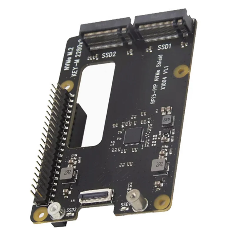 ABVO-X1004 Pi5 HAT Dual 2280 M. 2 Nvme Pcie To SSD Adapter Board Raspberry Pi 5 Support BOOT From NVME Solid State Drive
