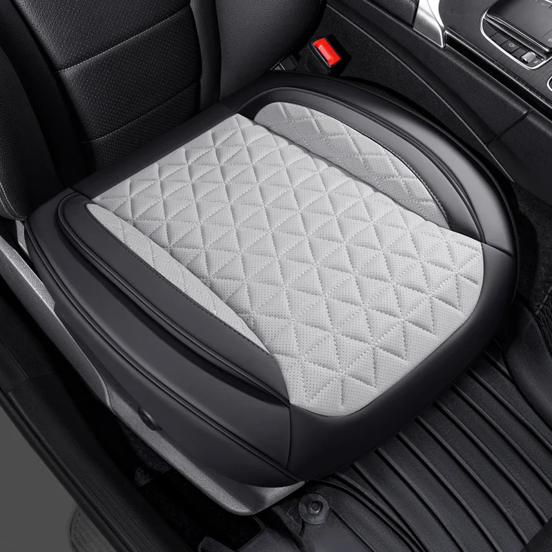 

New Perforated Leather Car Seat Cushion Set 3 Piece All Season Durable Non Slip Pad for Sedan SUV