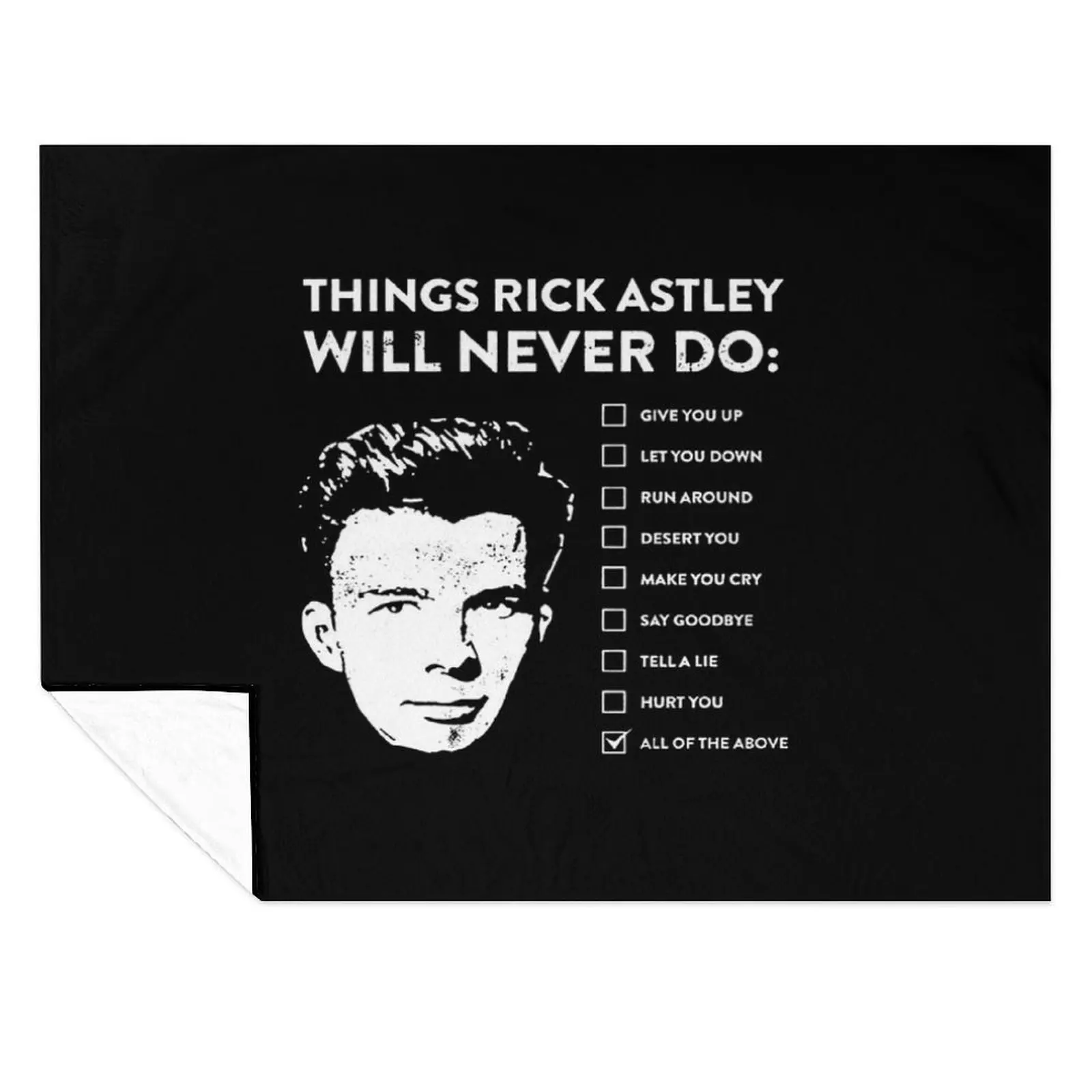 

Things rick astley will never do Throw Blanket Softest Sofa Quilt heavy to sleep Blankets