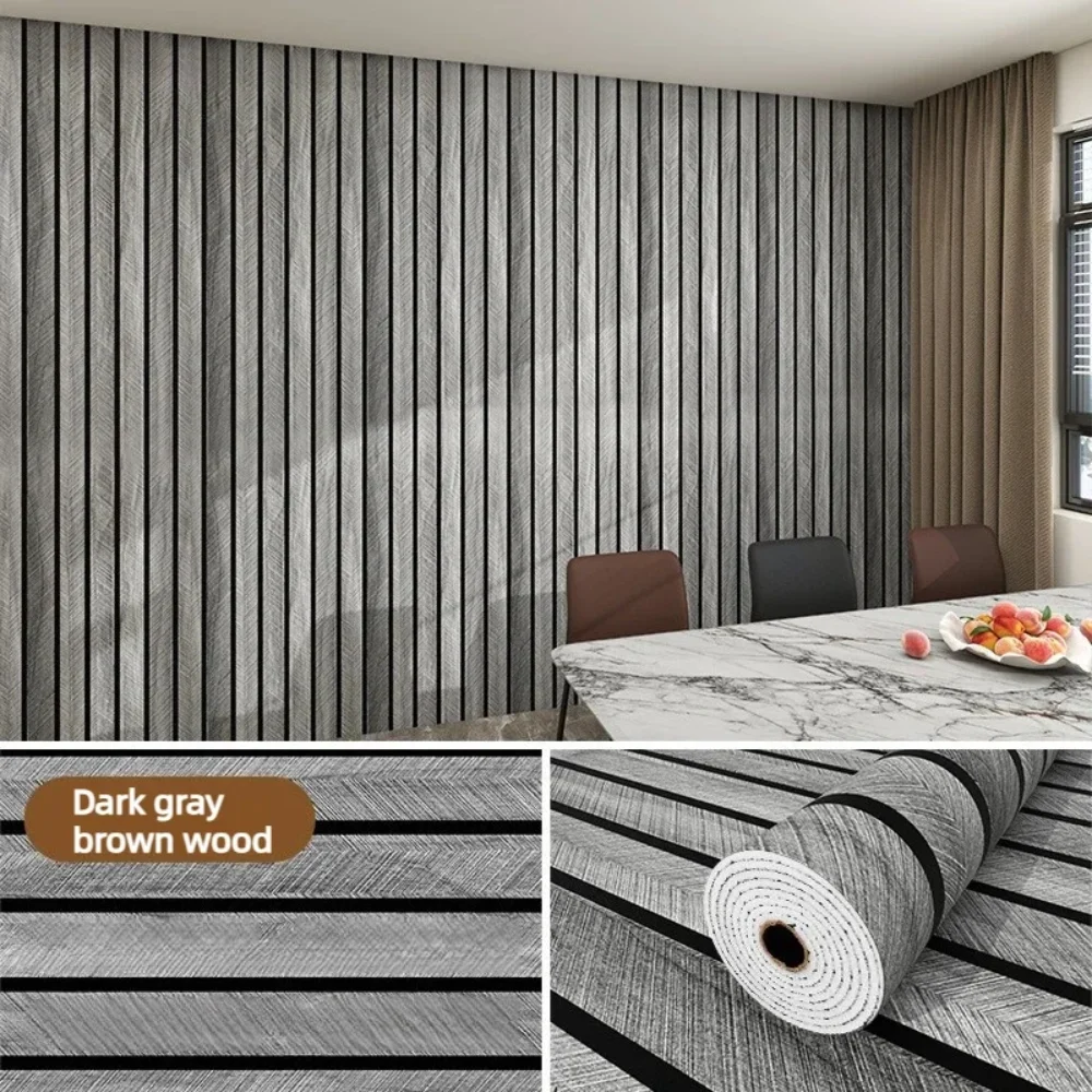 Dikke bruine grid peel-and-stick behang met faux ruitdesign, waterdicht en vochtbestendig, ideaal voor wanden, plafonds en thuisdecoratie.