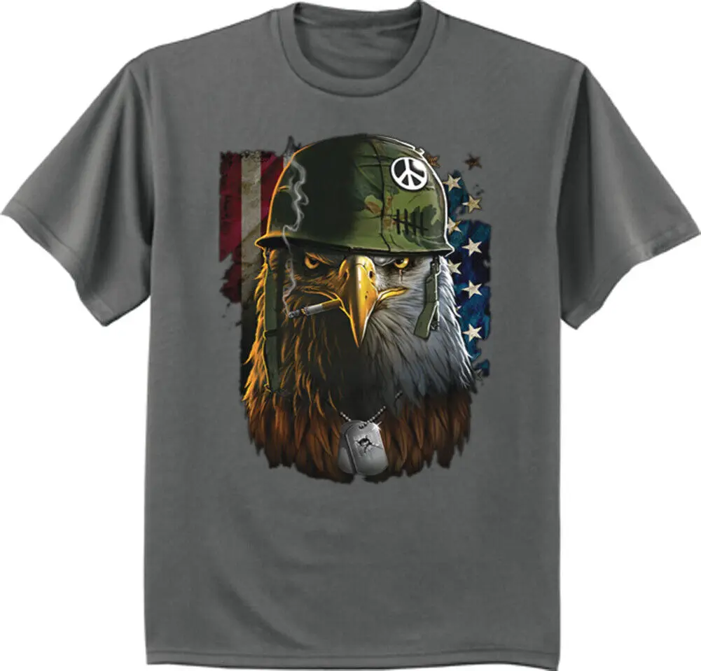 Мужские футболки с изображением американского флага, яркая футболка, USMC Eagle