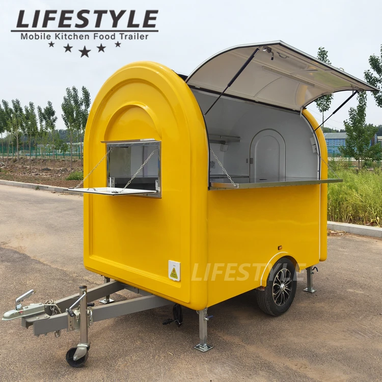 Carros De Comida امتياز مستدير لتقديم الطعام مقطورة صغيرة متنقلة عربة الوجبات السريعة شاحنة طعام Remorque مع معدات مطبخ كاملة