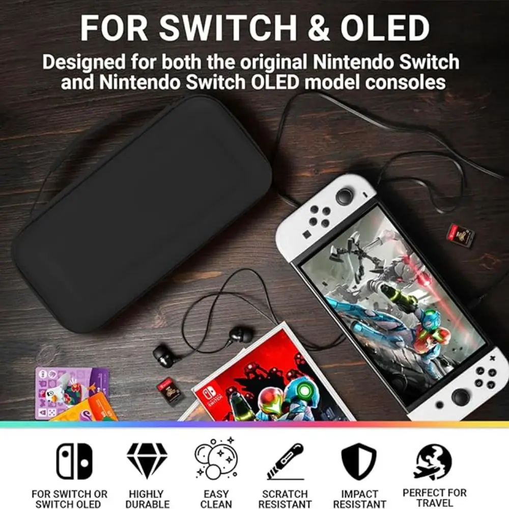 Orzly-escudo protetor portátil compatível com nintendo switch e novo interruptor, escudo protetor, duro, para viagens