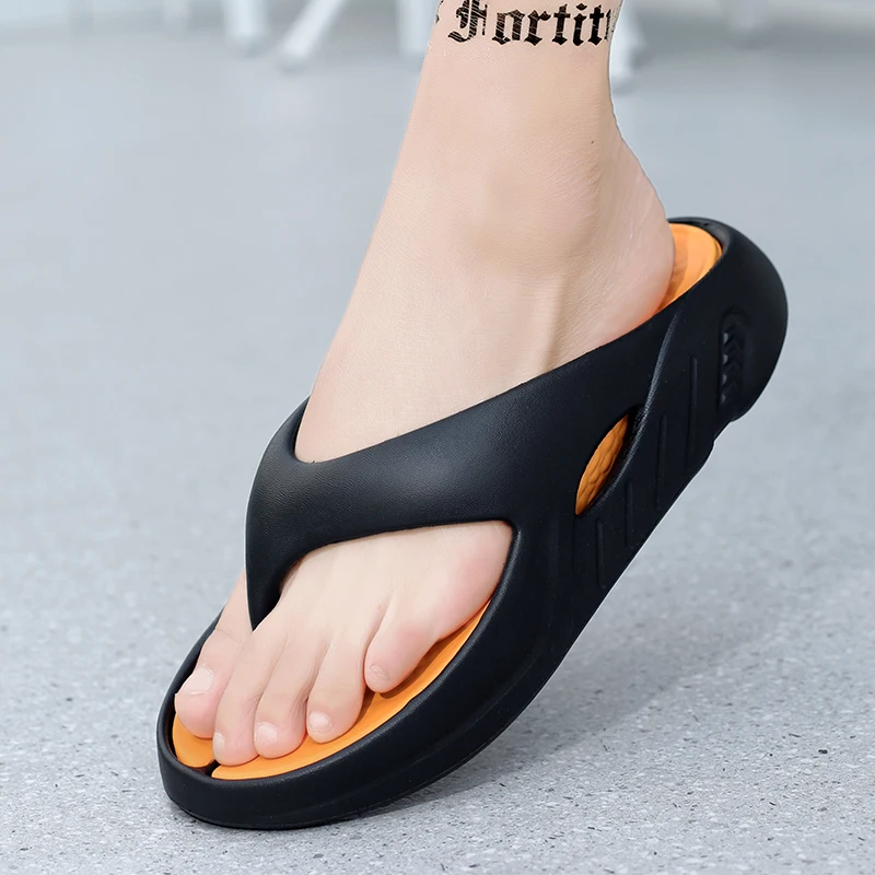 

MAEDEF Men's Slippers Summer Flip Flops Man Beach Sandals Comfortable Lightweight Mens Beach Shoes Soft Casual Slides Men Shoes