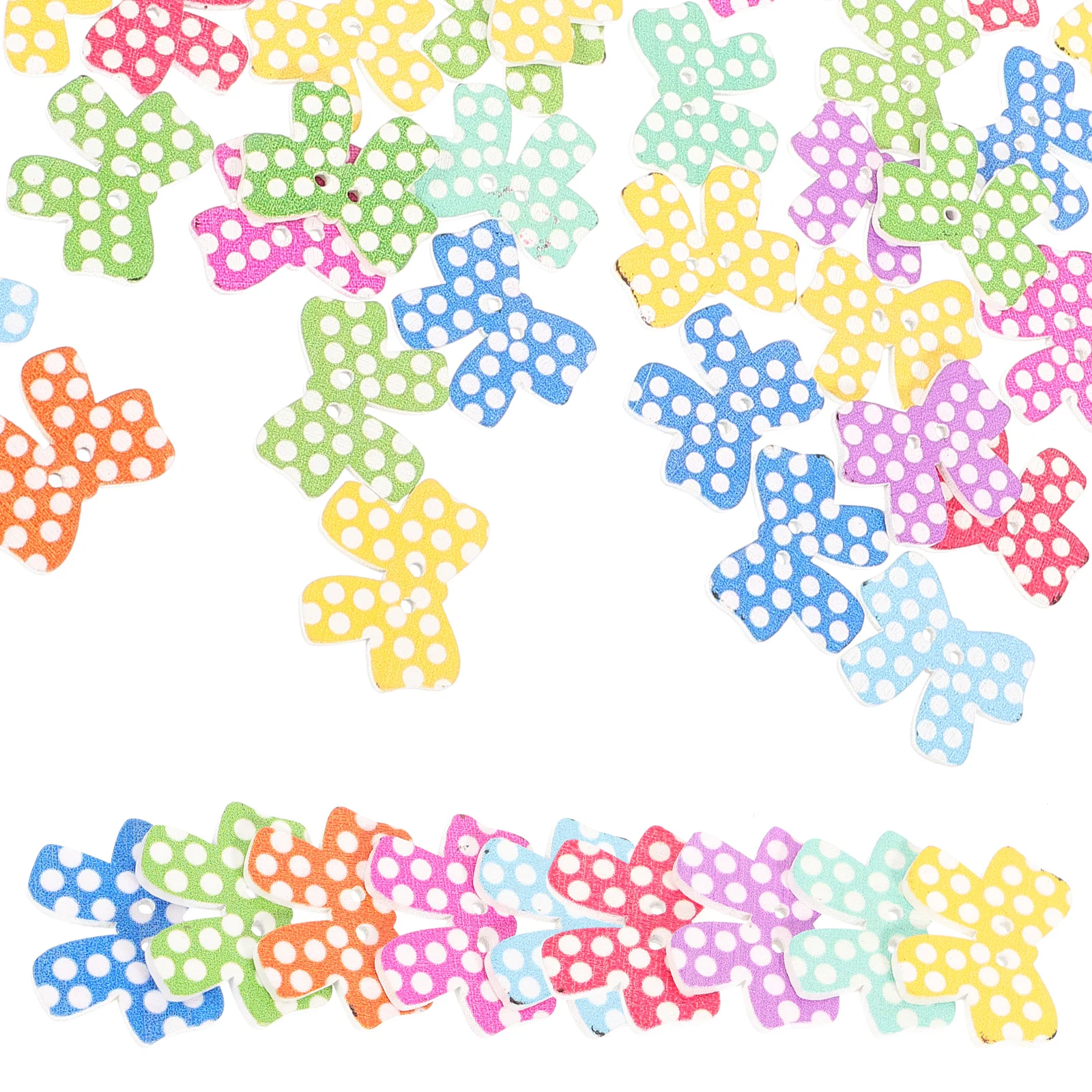 50 قطعة أزرار Bowknot الخشبية أزرار الخياطة اليدوية الزخرفية للملابس DIY الحرف استبدال زر للخياطة