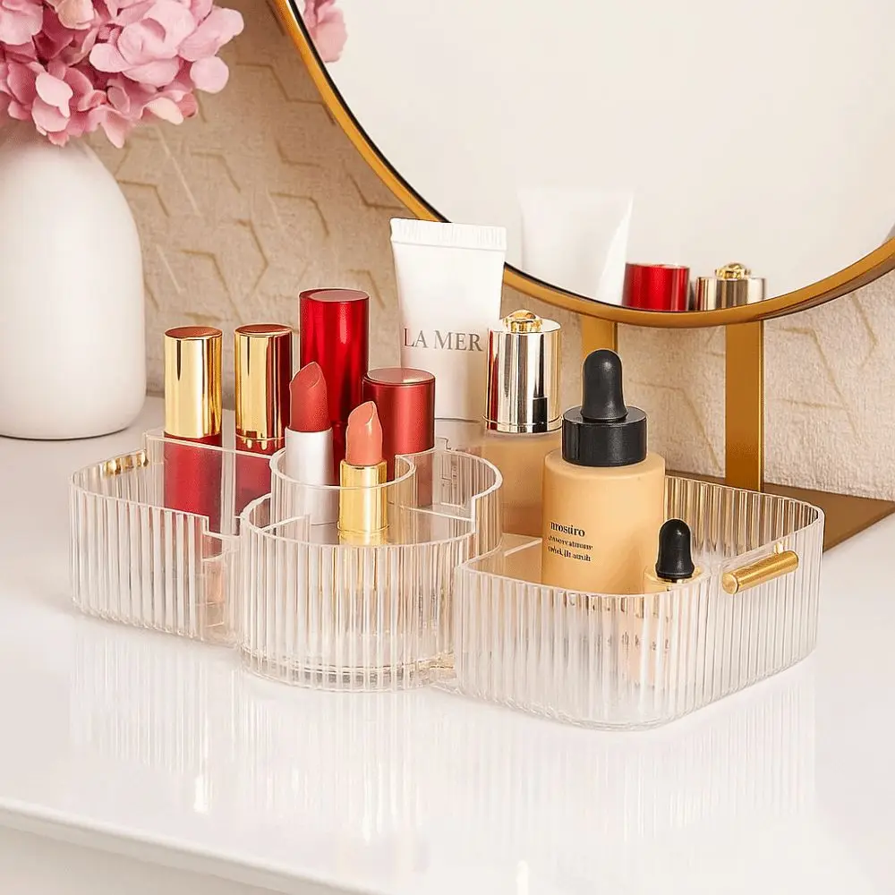 

360° Rotating Cosmetic Storage Box Acrylic Clear Lipsticks Make Up Container Large Capacity Muntifunction Makeup Brush Holder