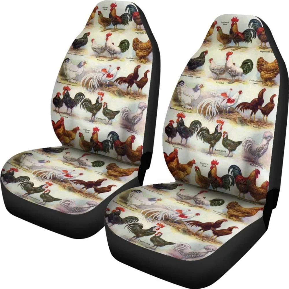 Chickens Car Seat Covers Amazing Gift Ideas 094209,Pack of 2 Universal Front Seat Protective Cover