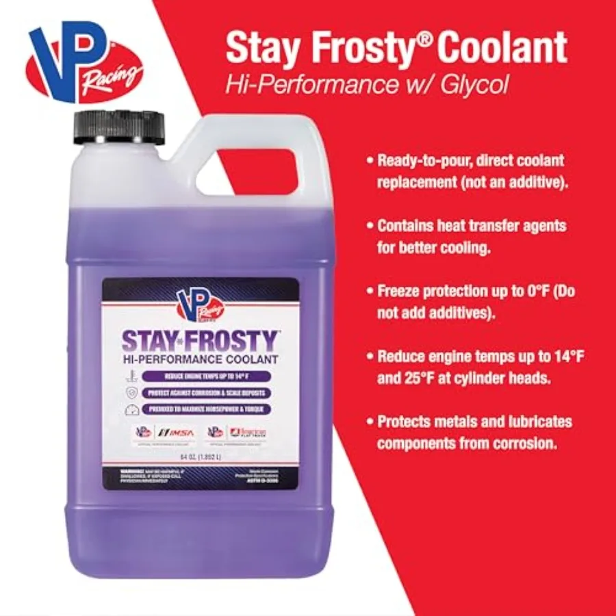 VP Racing Fuels 23071 Stay Frosty Hi-Performance Coolant Gallon 4 Pack - نظام تبريد السيارات برتقالي عالي الأداء #3