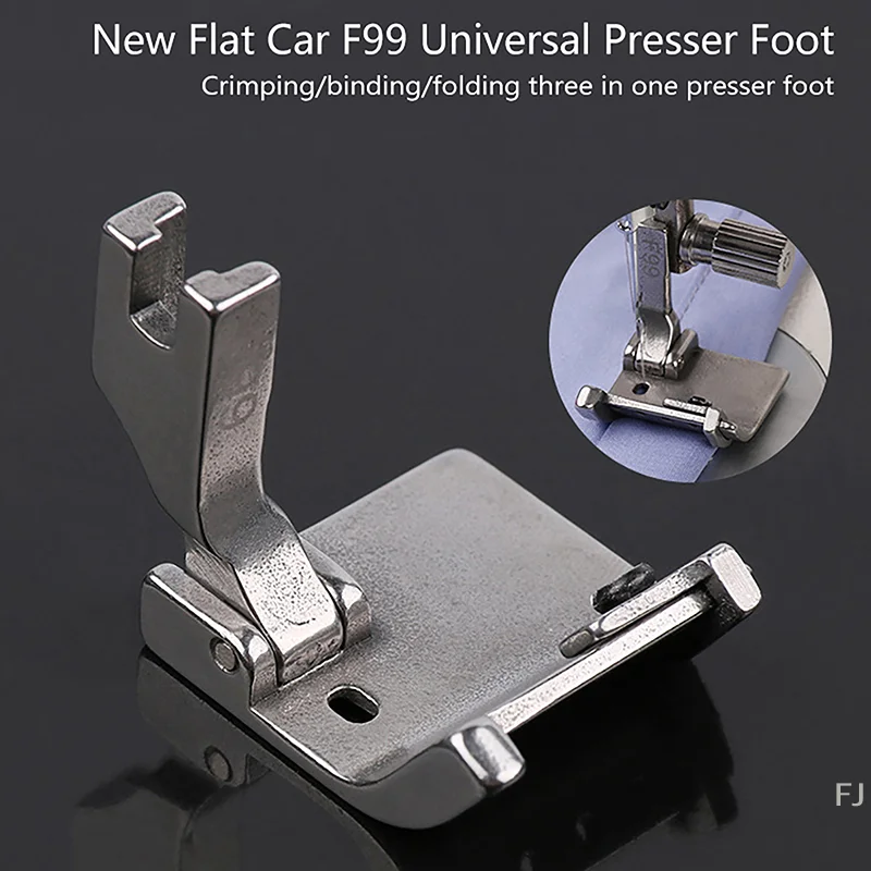 

[YU]1Pc F99 Universal Presser Foot With Adjustable Folding Edge Wrapping And Curling For Flat Sewing Machine Accessories