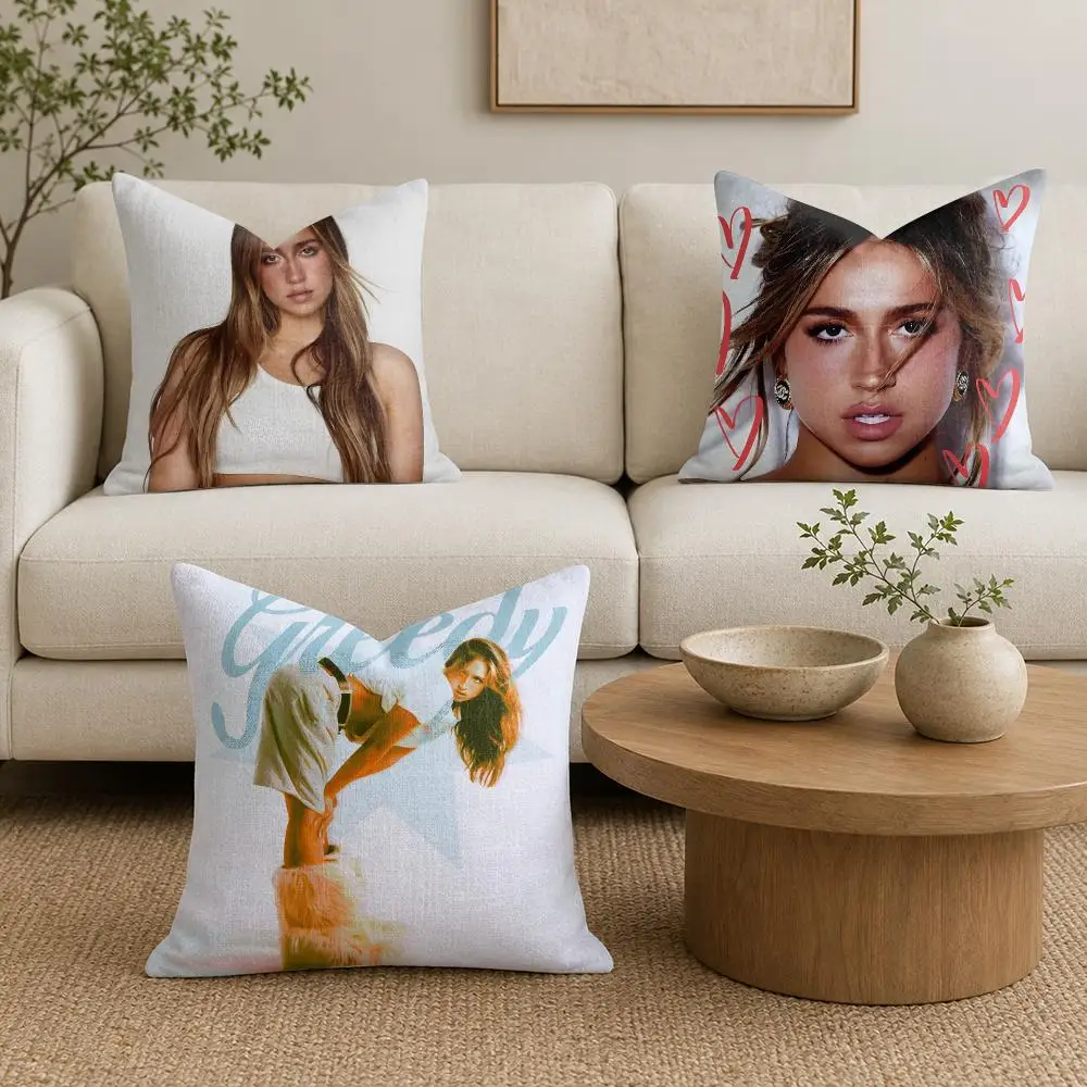 Singer T-Tate McRae Trendy Style Cushion Cover Organic Natural Linen Pillowcase with Double Sided Print for Sofa Home Decor Gift