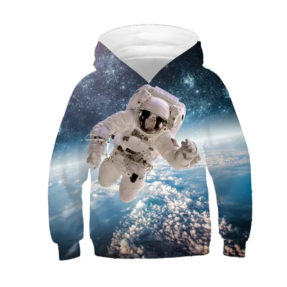 Blue Galaxy Space Astronaut 3D Printed  Hoodies Kids Casual  Loose  Long Sleeve Boys Girls Sweatshirts  Autumn Winter Clothes