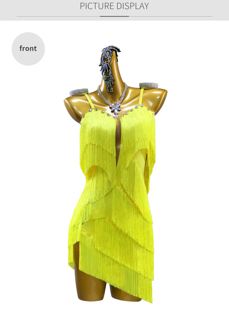 Ballsaal-Tanzkleid Party-Latin-Kostüm Sexy Wettbewerbskleidung für Damen Abendgarderobe 2026 Mädchen Fransen-Jumpsuit Samba-Tanzkleidung Rock – Detail 7