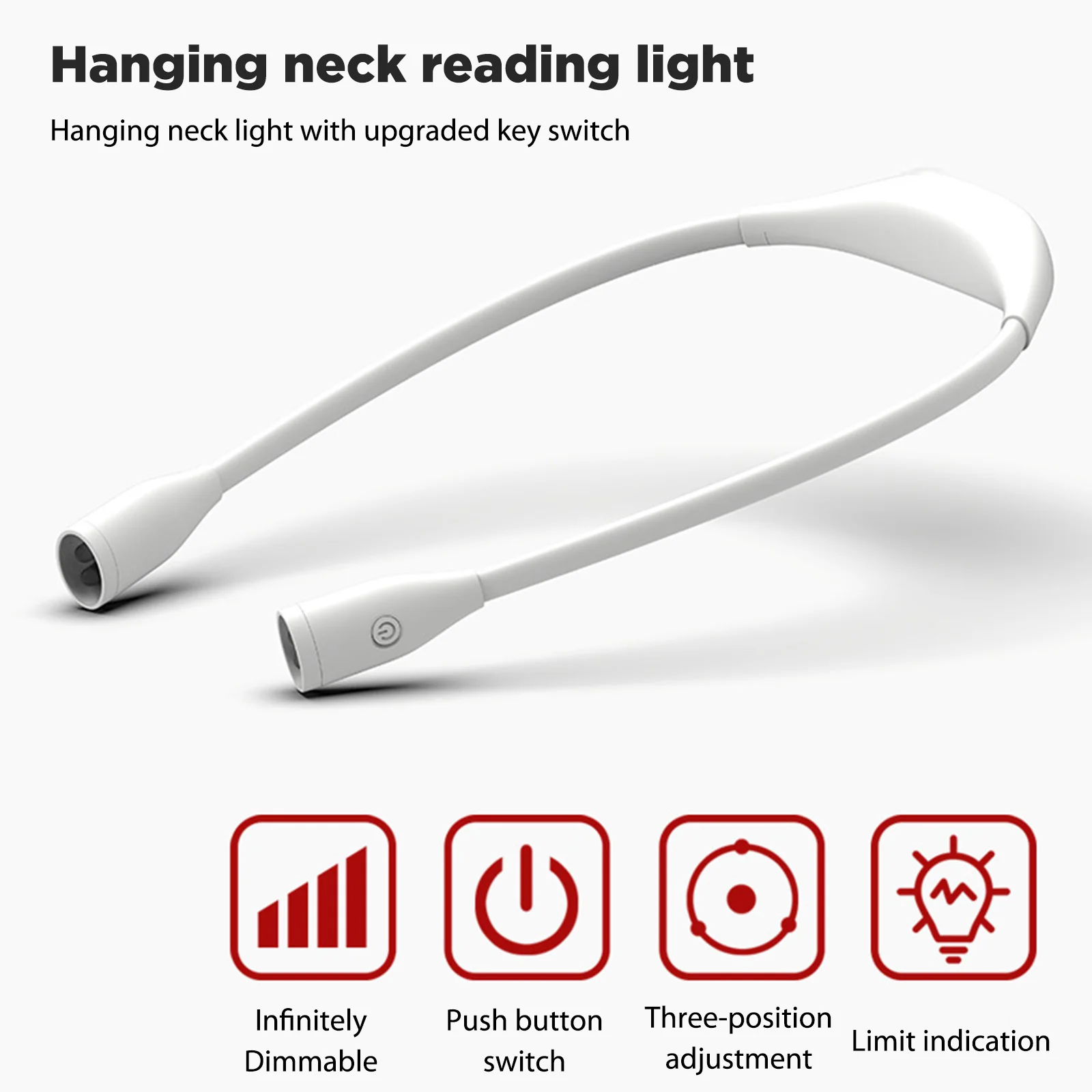 USB Hanging Neck Lights Rechargeable Flashlight Stepless Dimming Eye Protection Lamp 360-degree Adjustment Work Lamps