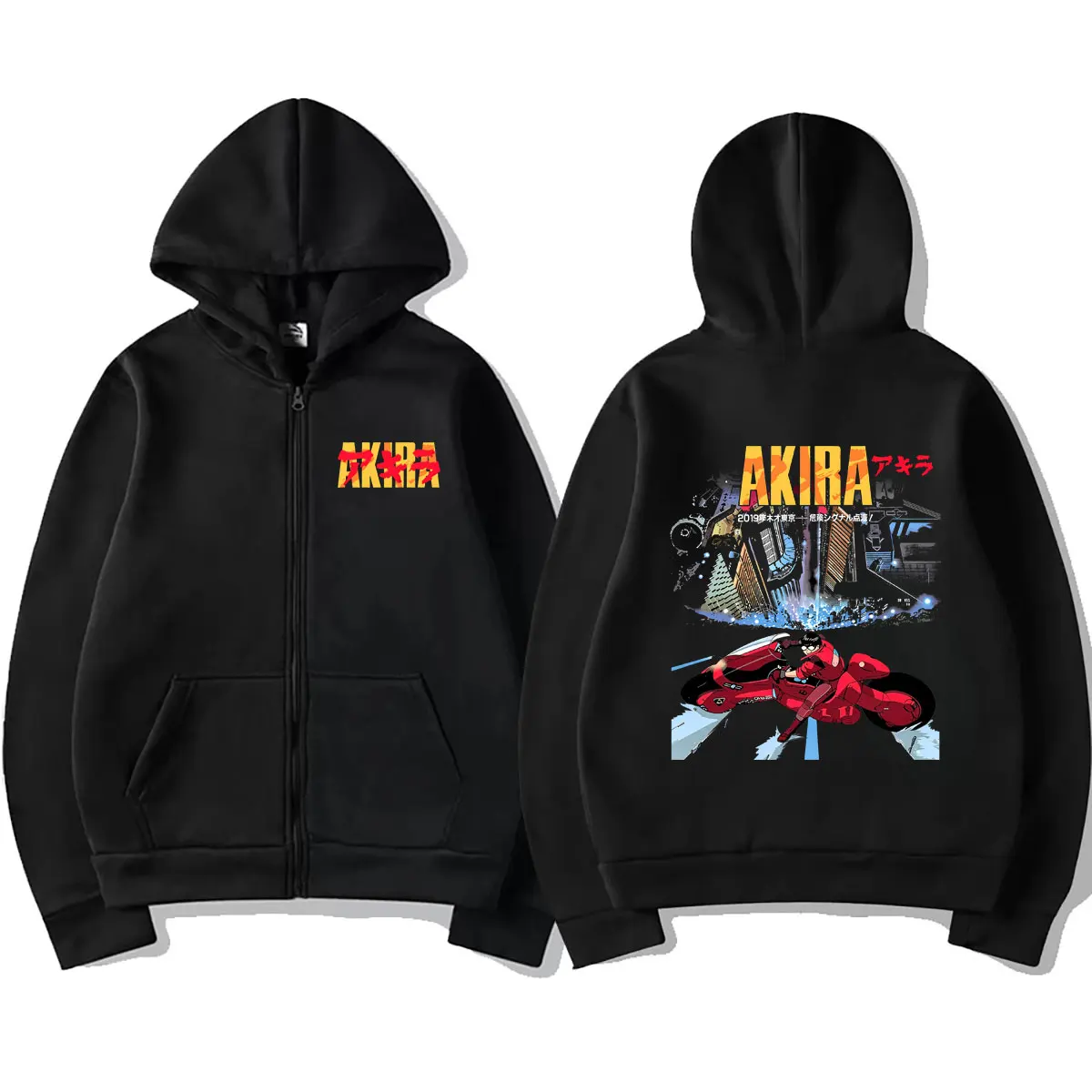 Japanischer Film Anime Akira Shotaro Kaneda Reißverschluss-Hoodie Herren Damen Kleidung Übergroße Streetwear Vintage Zip-Up Jacke Mantel – Detail 3