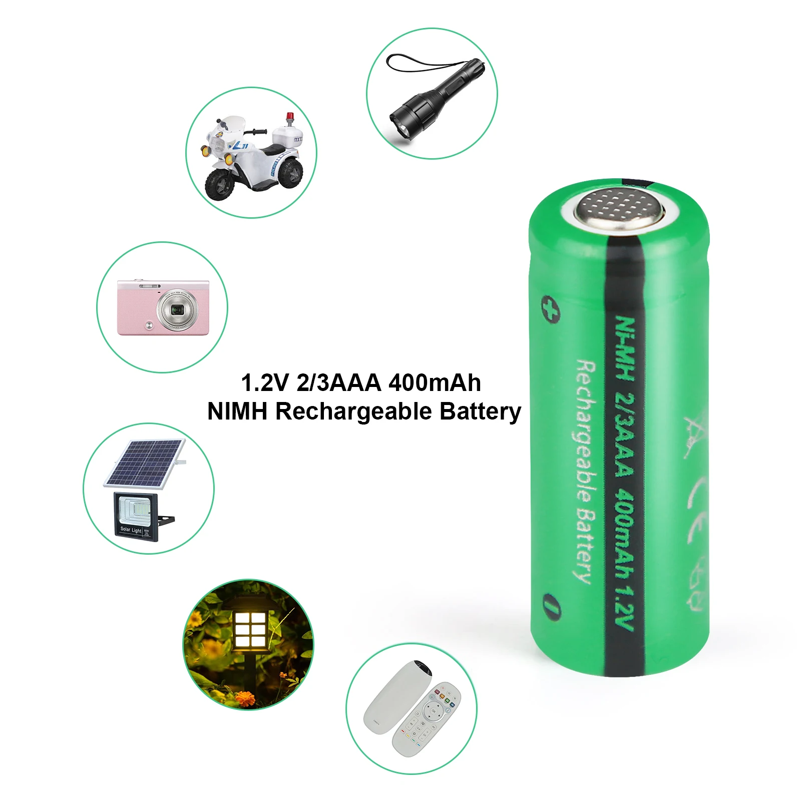 PKCELL 1.2V Ni-MH 2/3 AAA Rechargeable Battery Solar Lights Batteries Button top 400mAh 4PC for lamp Digital Camera indurstry