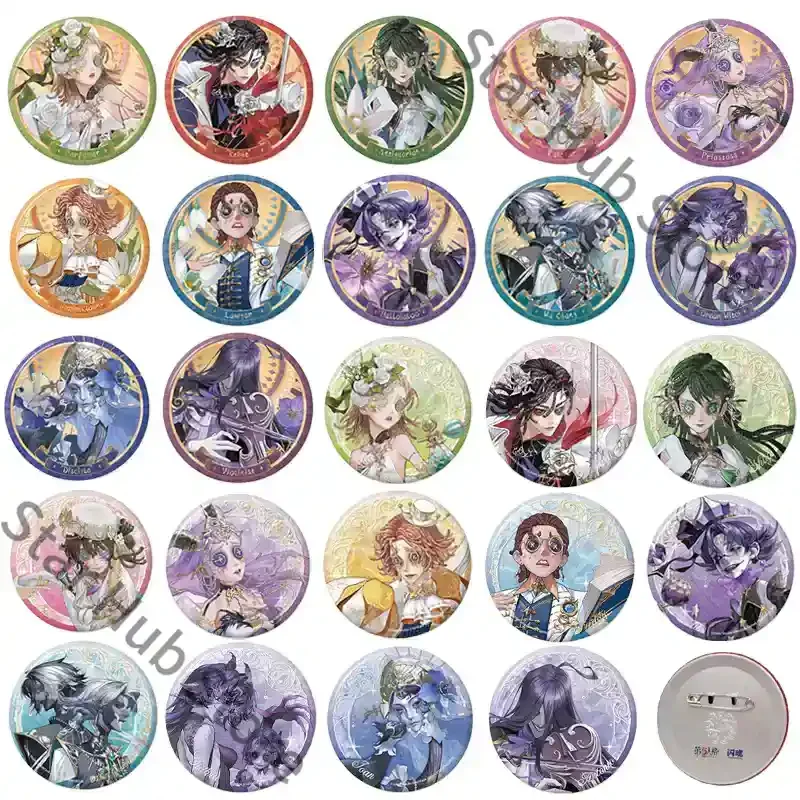 Identity V Painter The Dream Witch Knight Violinist Tinplate Badge Brooch Backpack Ornament Badges Cosplay Legal Copy Gift Anime
