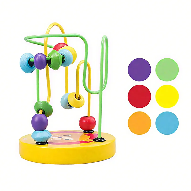 خشبية السفينة الدوارة حبة اللعب مونتيسوري التعليمية المبكرة لغز الرياضيات لعبة الملونة الكرتون الحيوانات للأطفال الحساب TMZ #3