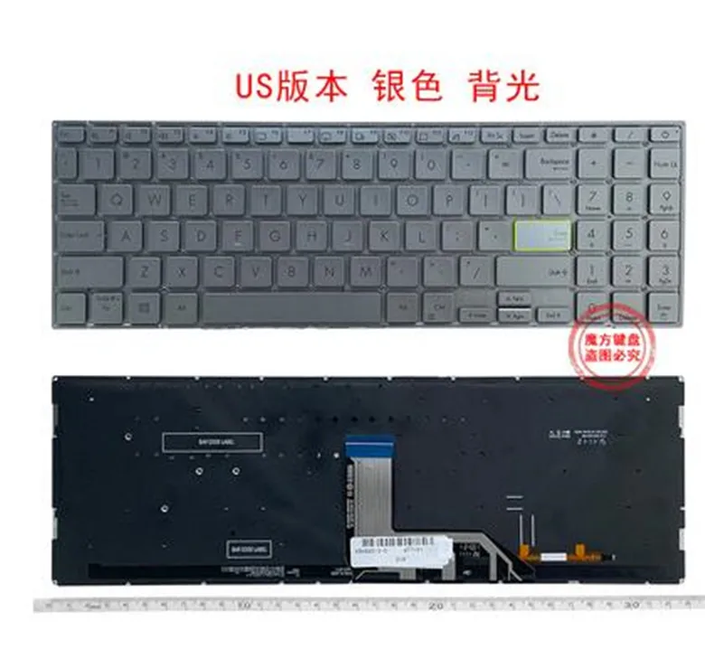 US Silver backlit Keyboard for Asus VivoBook X513E X513EA X513EP X513EQ X513IA M513 M513I M513IA M513U M5600 V5100 V5050