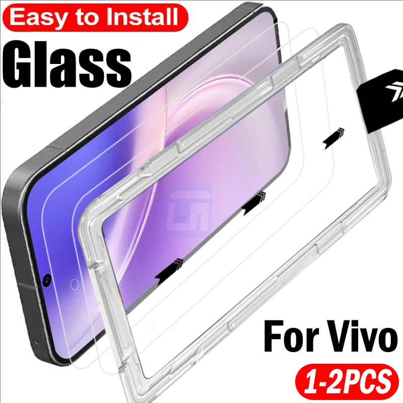 

1-2Pcs Dust Free Easy Installation Kit Tempered Glass for VIVO X300 X200 FE X200S X100S S30 Pro mini Screen Protector Cover