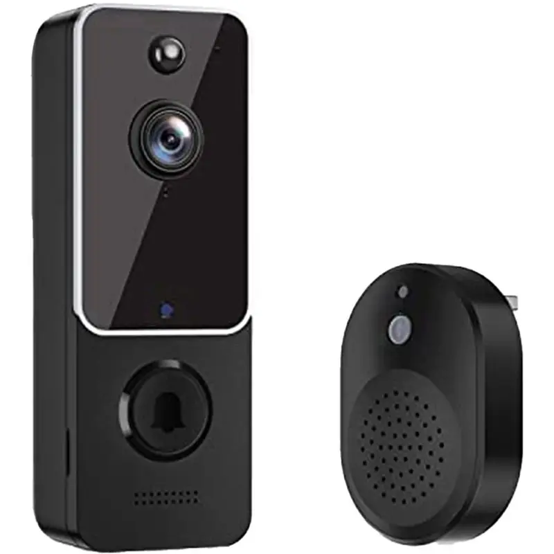 

Smart Video Doorbell Camera With Chime Doorbell Camera Black AI Smart Human Detection, Cloud Storage, HD Live Image-A45M