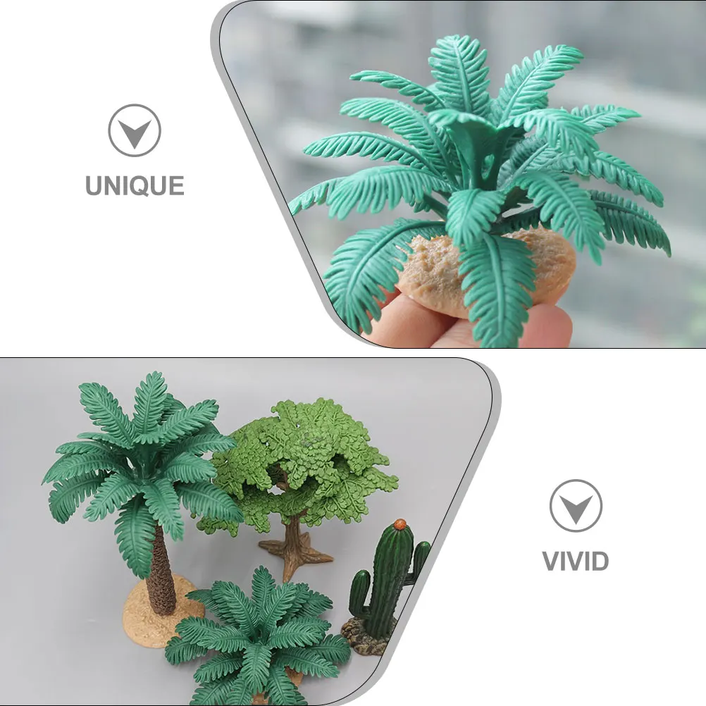 

4pcs Mini Simulated Plants Realistic Artificial Trees Cactus Decorations Scenery Props Craft Simulation Office