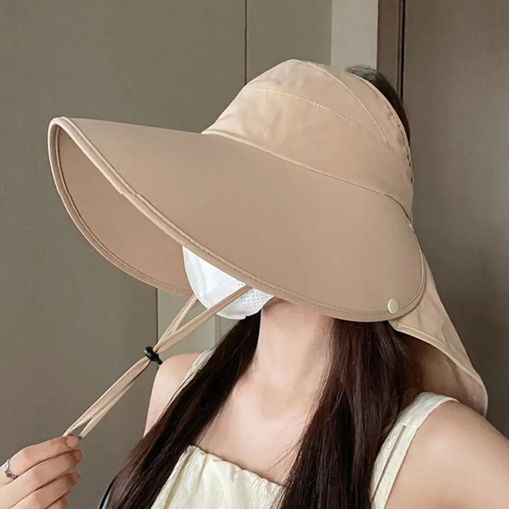 Wide Brim Sun Hat With Neck Flap For Men Women Adjustable Outdoor Sun Safari Cap Hiking Fishing Hat Beach Top Hat