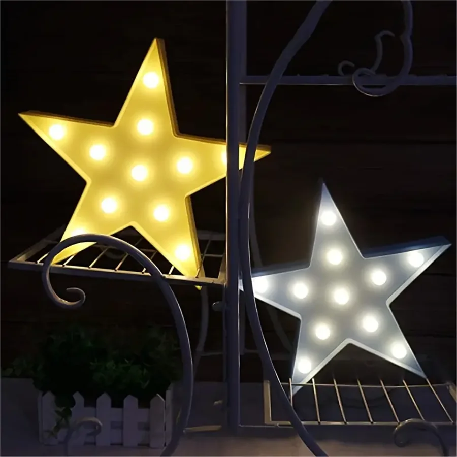 LED Pentagram Decorative Lights Battery Power Star Decor Neon Light For Girls Bedroom Wall Decoration Stage Atmosphere Lamp