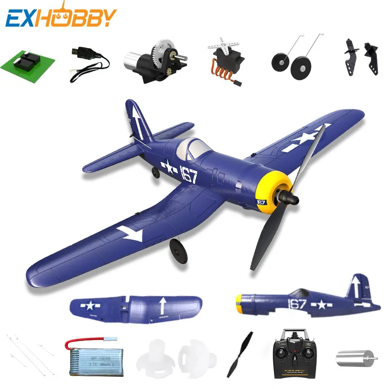 VOLANTEX F4U Corsair RC Airplane Parts Fuselage Propeller Front Landing Gear Receiver 400mAh Lipo Battery